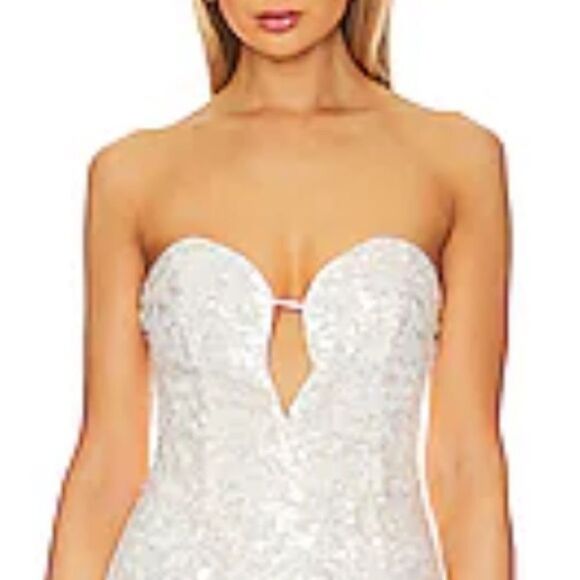NWT Bardot Revolve Jinxa Mini Dress White Sequins XL - Picture 3 of 12
